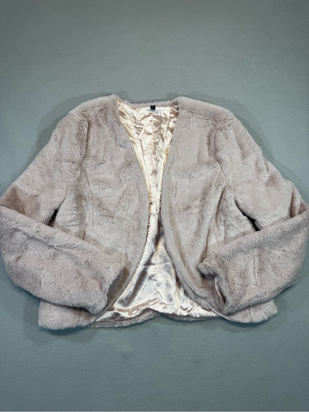 Women's Faux Fur Coat - Light Blush Pink